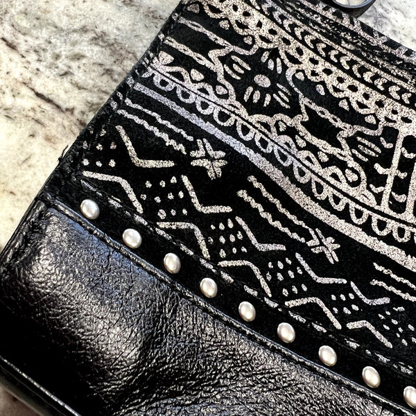 The Sak Black + Silver Studded Iris Crossbody Bag