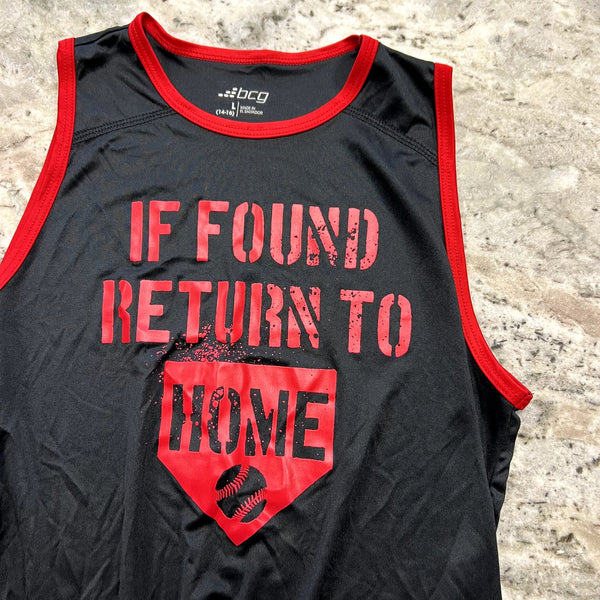 BCG Red + Black Boys Baseball Tank Size Youth Large