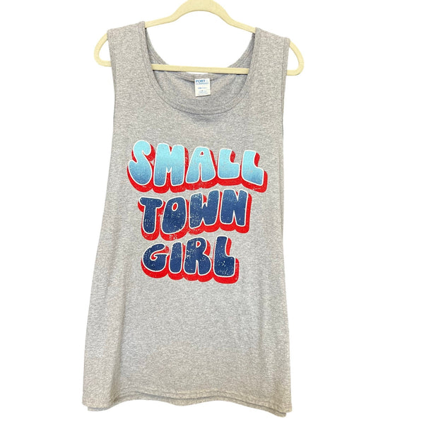 Small Town Girl Gray Graphic Tank Top 2XL