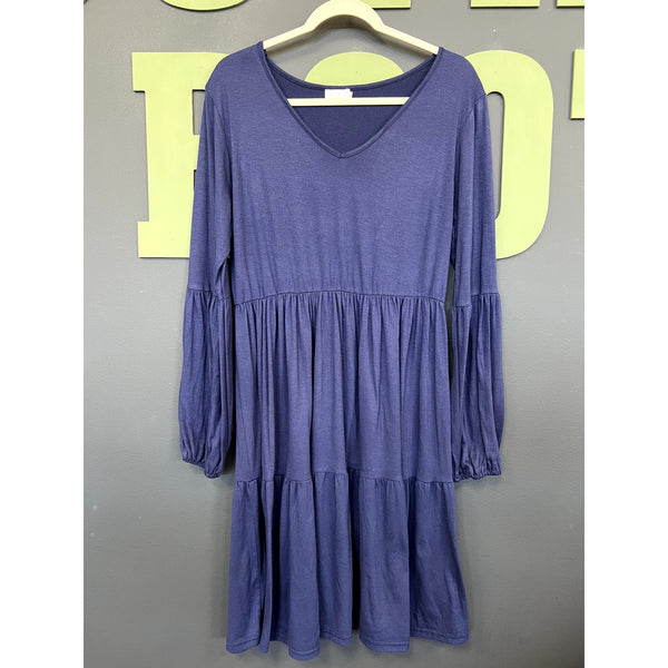 Sherosa Blue Tiered Mini Dress Size Large