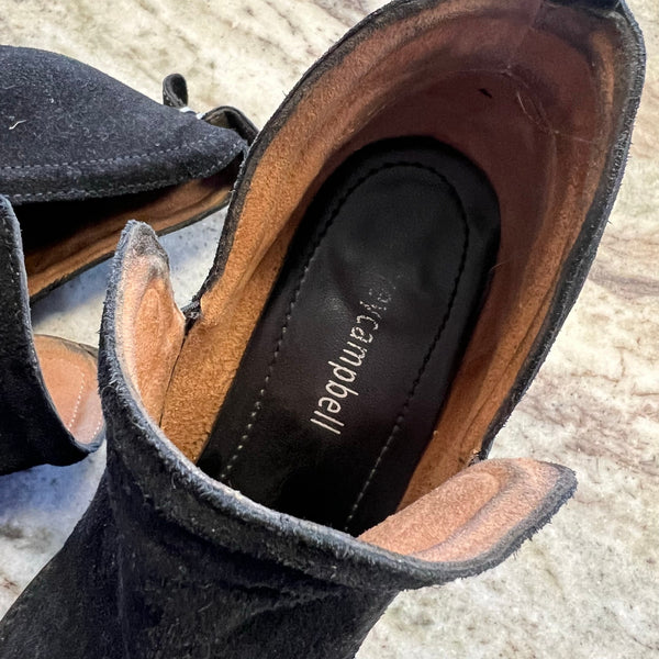 Jeffrey Campbell Black Suede Adjustable Booties Size 9.5