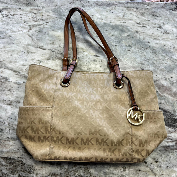 Michael Kors Jet Set Signature Logo Pocket Tote Shoulder Bag
