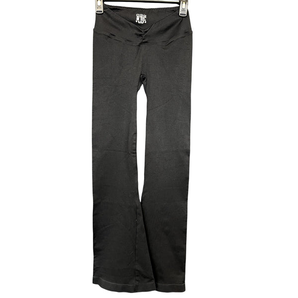 OQQ Low Rise Twist Front Flare Ribbed Leggings Size Medium