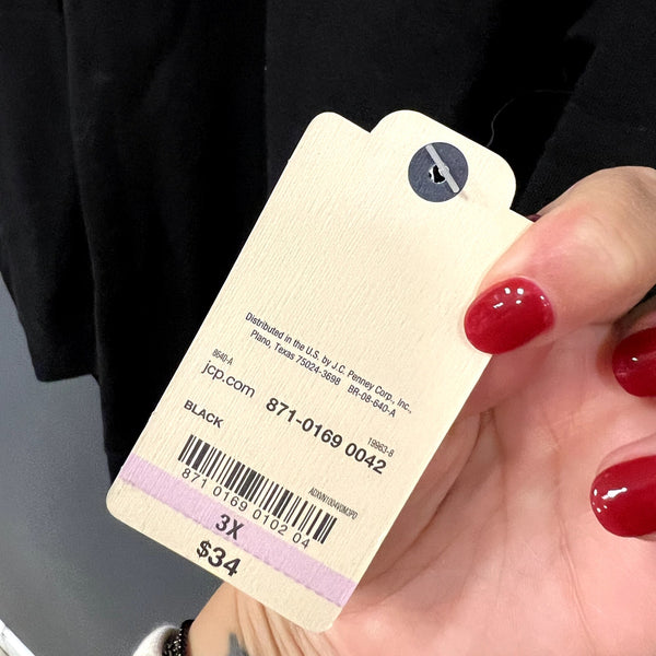 NWT St. John's Bay Active Black Crew Neck Sweatshirt Plus Size 3XL