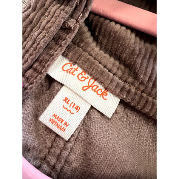 Cat & Jack Brown Corduroy Overalls Size Youth 14