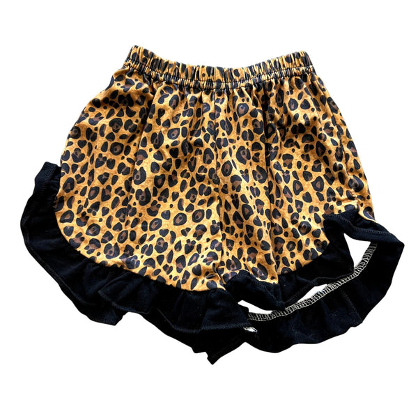 Girls Leopard Ruffle Shorts Size 2T