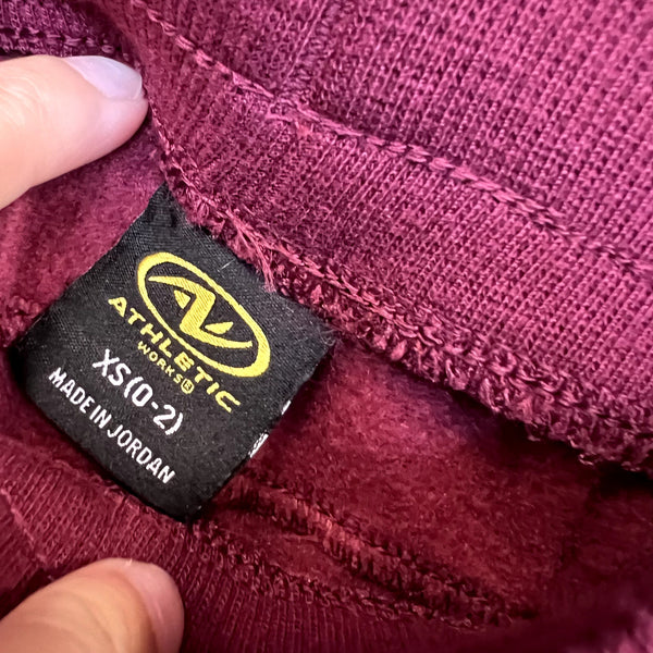 Athletic Works Maroon Jogger + Hoodie Lounge Set XS/S