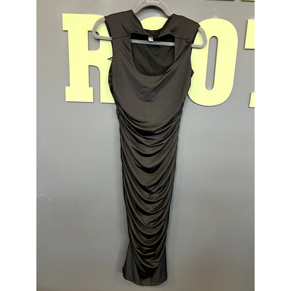 Sofia Black Ruched Maxi Dress Size Small
