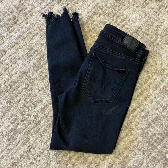 AEO American Eagle Outfitters Black Distressed Stretch Skinny Jeans Size 4