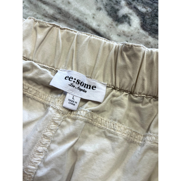 Ee:some Boutique Khaki Lightweight Jogger Pants Size Large