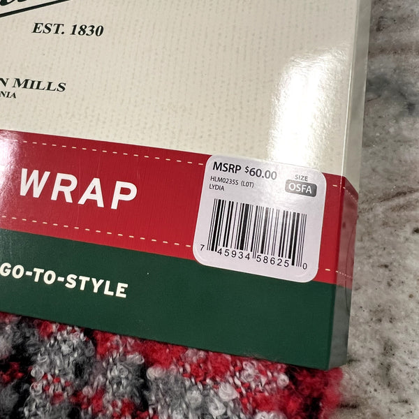 NEW Woolrich Red + Black Cozy Blanket Wrap
