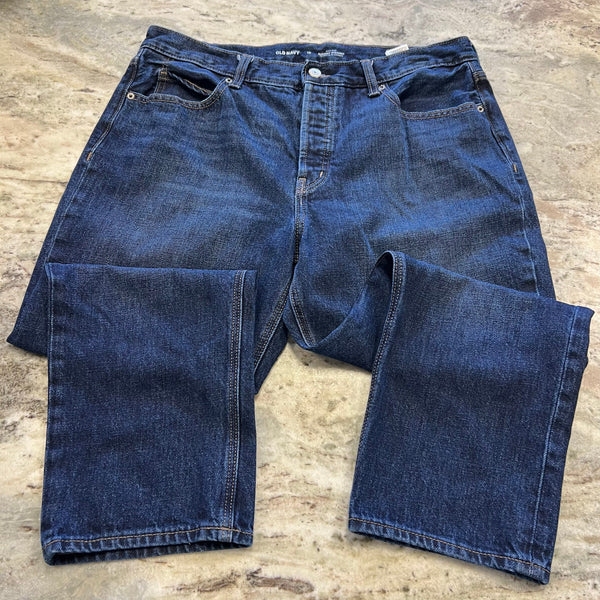 Old Navy High Rise Slouchy Straight Dark Wash Jeans Size 12