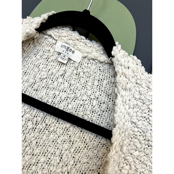 Umgee Cream Popcorn Knit Dolman Cardigan Medium