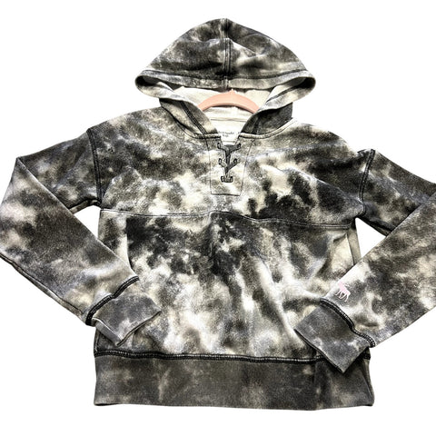 Abercrombie & Fitch Girls Black + White Marble Hooded Pullover 11/12