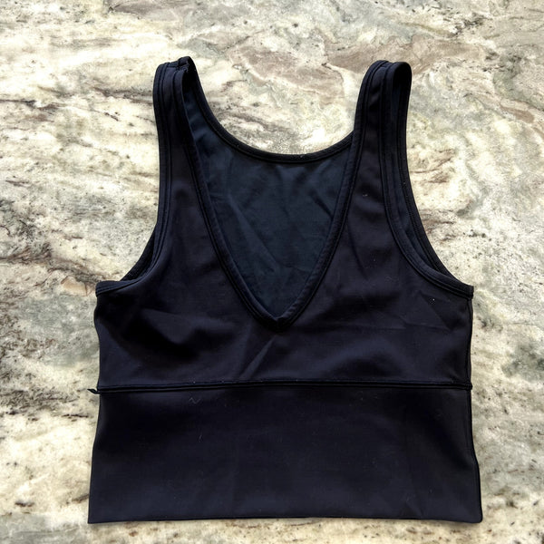 Lululemon Black Sports Bra Cropped Tank Size 8