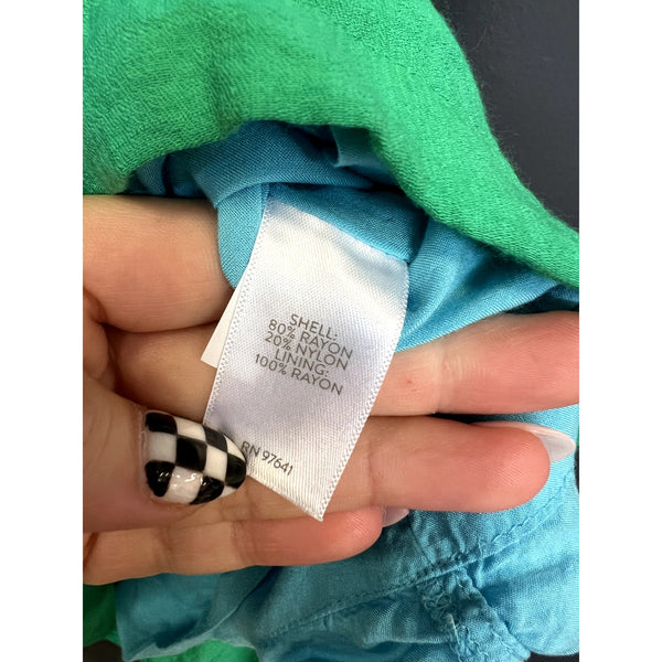 J. Jill Green + Blue Stacked Sleeveless Dress Size Large