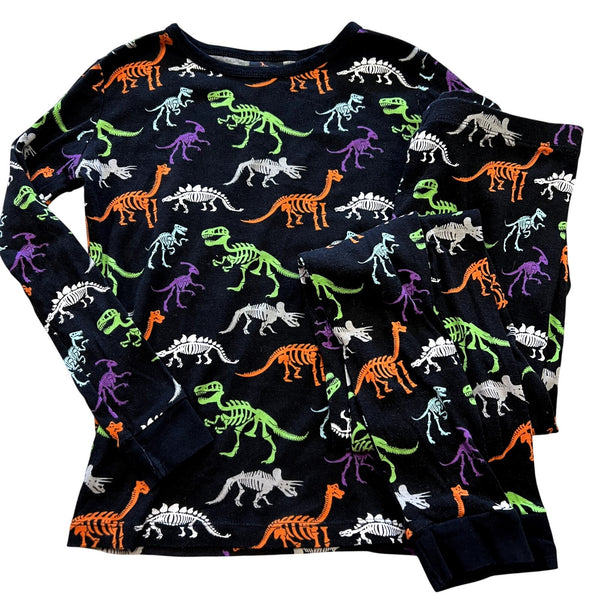 Kids Dinosaur Skeleton Halloween Pajama Set Size 12