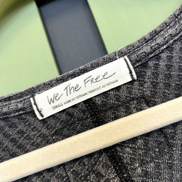 We the Free Coraline Thermal Waffle Charcoal Top Small