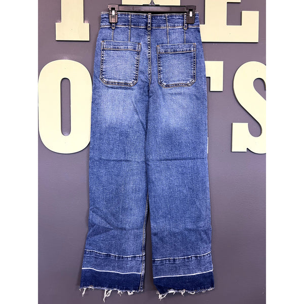 Bagatelle Wide Leg Raw Hem Jeans Size 26