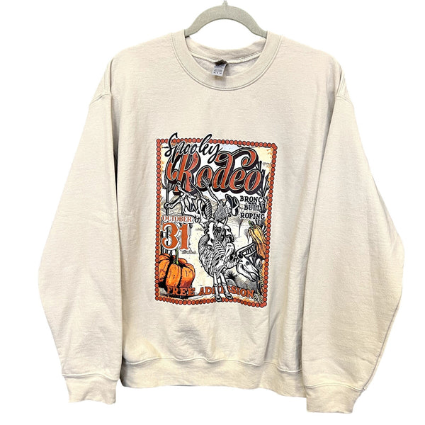 Spooky Rodeo Halloween Graphic Sweatshirt Medium