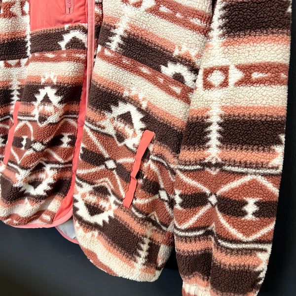 Women's Peach + Brown Aztec Coat Size Medium