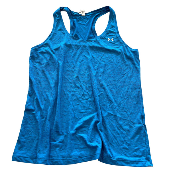 Under Armour Loose Fit Heat Gear Racerback Blue Tank Size Medium