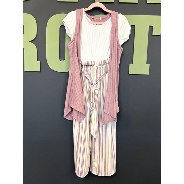 Girls 2 Piece Jumpsuit Set Size Youth Medium