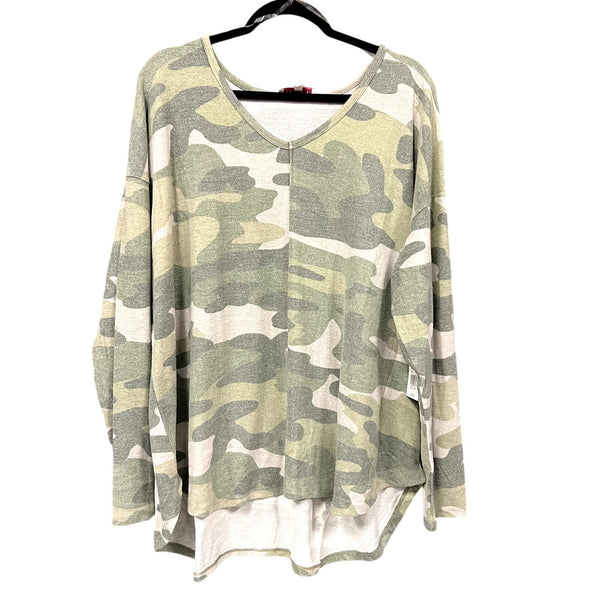 NWT New Directions Butter Soft Camo Long Sleeve Top Size 3XL