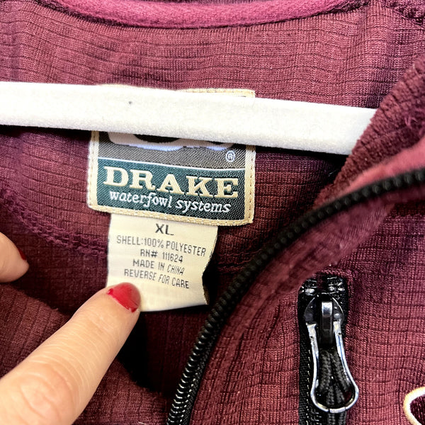 Drake Waterfowl Maroon Quarter Zip Pullover XL