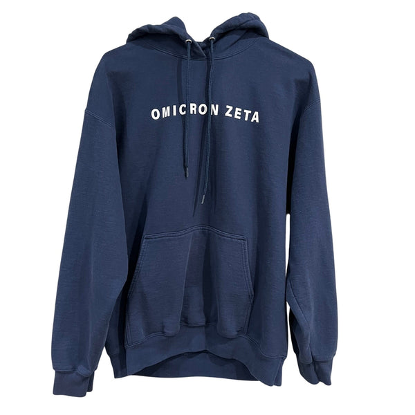Omicron Zeta Navy Blue Hooded Sweatshirt Large