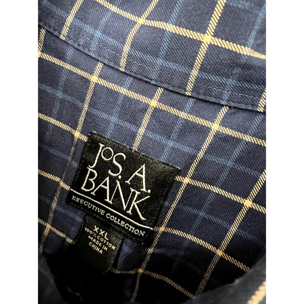 Jos. A Bank Executive Collection Blue Plaid Button Down XXL
