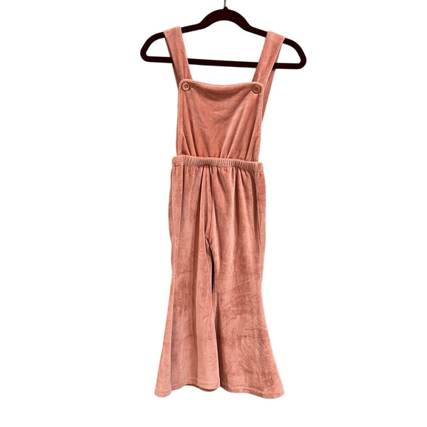 NWT Bailey's Blossoms Velour Pink Flare Leg Overalls Size 4T