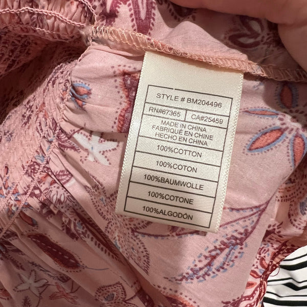 NWT BB Dakota Mauve Smocked Peplum Floral Blouse Medium