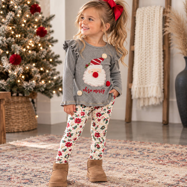 Mudpie Oh So Merry Knit Top + Leggings Set Size 3T