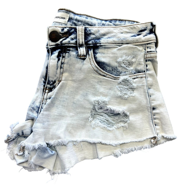 Sneak Peek Low Rise Light Wash Denim Cutoff Shorts Medium