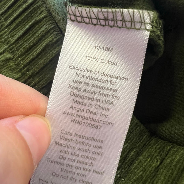 Angel Dear Harem Olive Green Corduroy Pants Size 12-18Mo