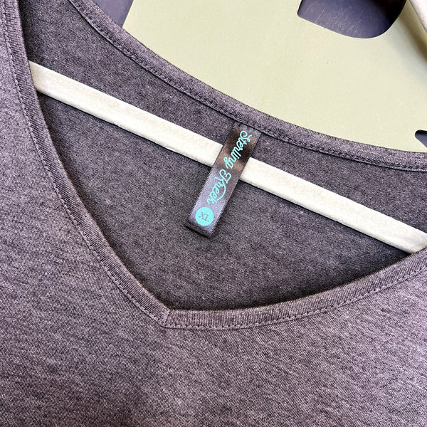 Women's Gray Bubble Sleeve Blouse Size XL