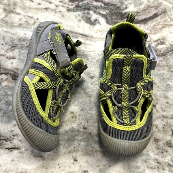 OshKosh Green + Gray Slip on Water Sandals Youth Size 12M
