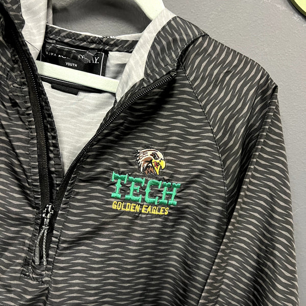 Holloway Youth Tech Eagles Embroidered Hooded Rain Pullover Size Large