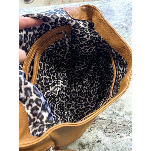 Women's Faux Leather Foldover Crossbody Bag
