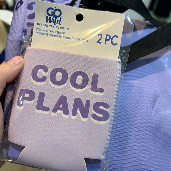 NWT Purple Leopard Wild Insulated Cooler + Koozie Combo