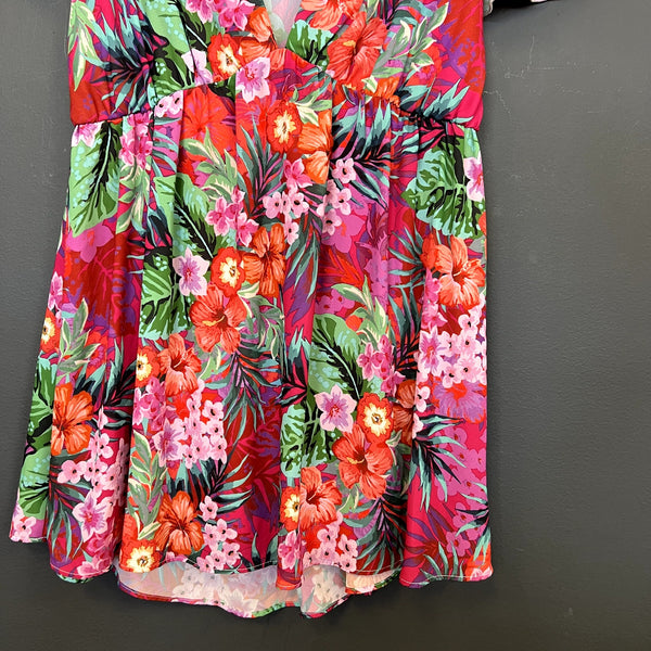 Show me Your MuMu Austin Babydoll Aloha Tropical Colorful Dress Extra Small