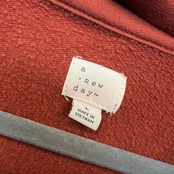 A New Day Rust Orange Quarter Zip Pullover Size Large