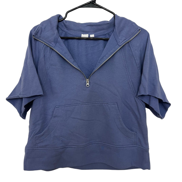 Gap Short Sleeve Periwinkle Half Zip Pullover Size Medium