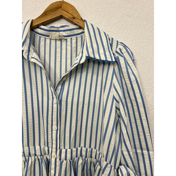 Entro Pinstripe Midi Dress Size Large