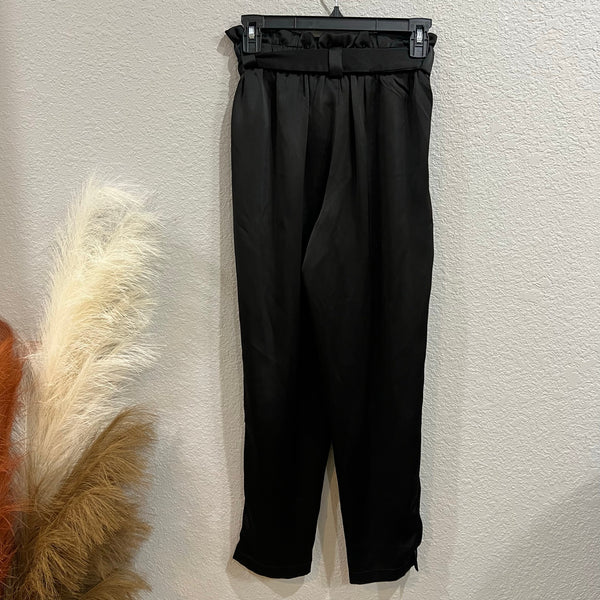 Rachel Zoe Black Satin Dress Pants Small