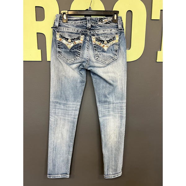 Miss Me Mid Rise Light Wash Skinny Jeans Size 27