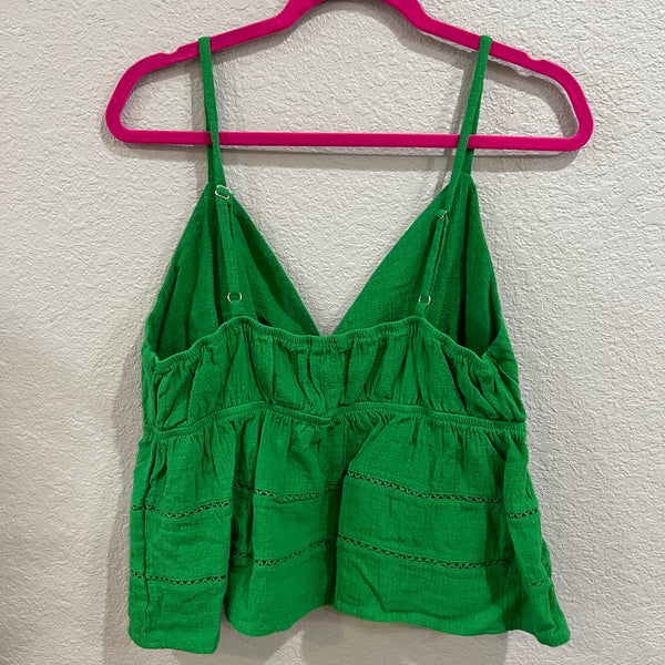 Wild Fable Kelly Green V-Neck Spaghetti Strap Tank Top XXL