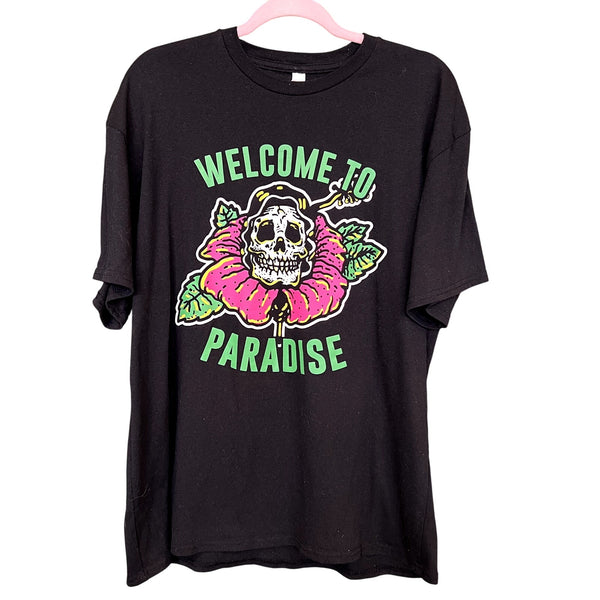 Welcome to Paradise Black Skeleton Graphic Tee XL