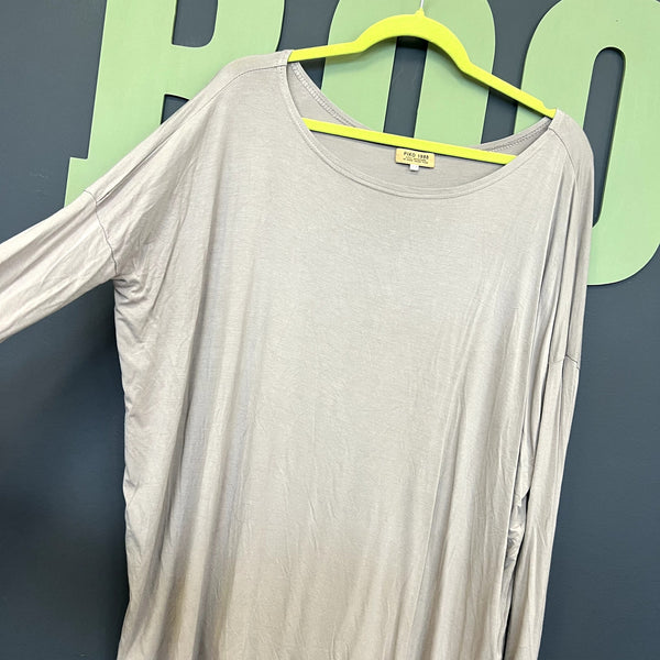 Piko 1988 Light Brown Scoop Neck Dolman Top Size Medium